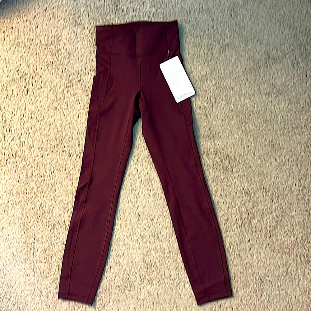 Lululemon invigorate 25” high rise tight! Maroon, size 2! NEW WITH TAGS!